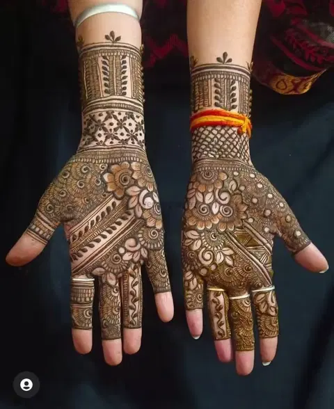 front hand mehndi design