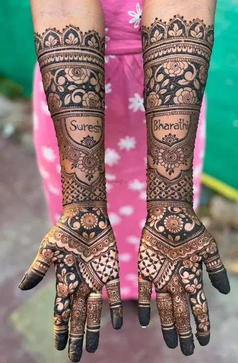 figure full hand mehndi design