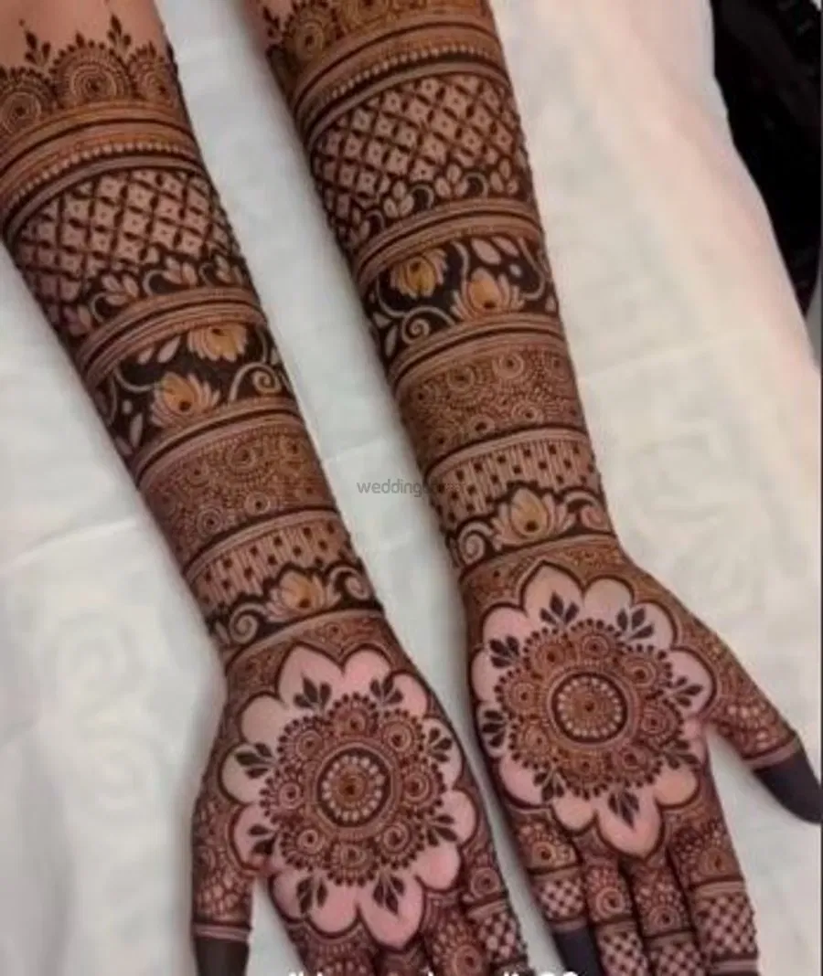 Back Hand Mehndi Design with Lotus