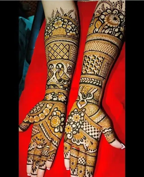 figure full hand mehndi design