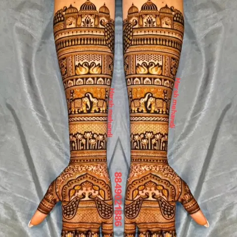 bridal figure full hand mehndi design