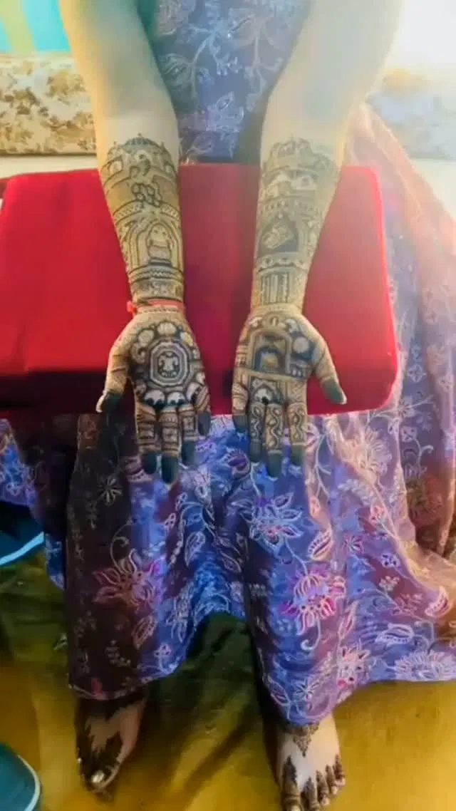 Bridal Mehndi Design with Figures