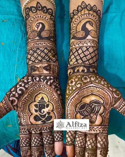 figure full hand mehndi design