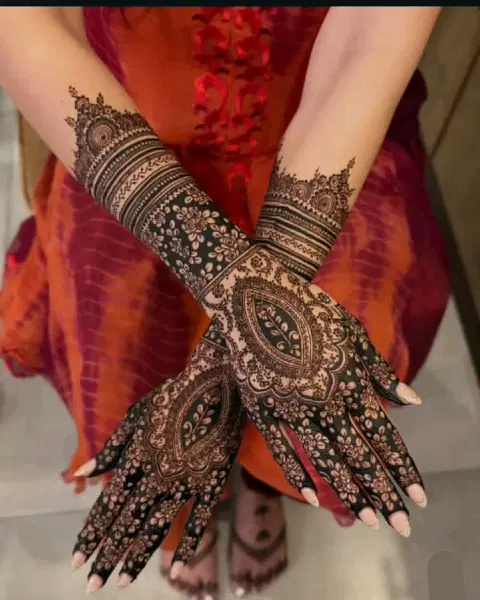 bridal indian arm mehndi design