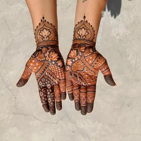lotus mehndi design