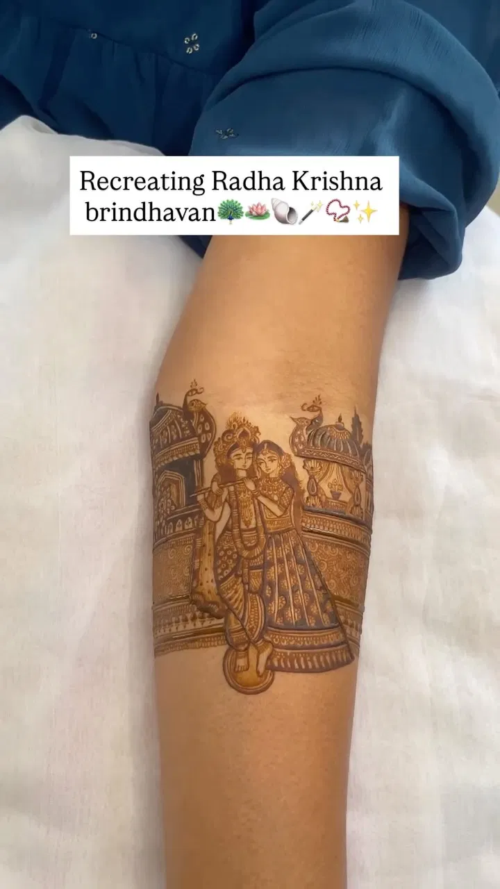 Back Hand Mehndi Design with Figures and Peacock (13)