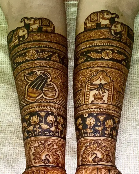 bridal deity mehndi design