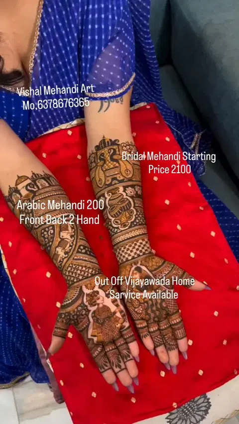 arabic bridal front hand mehndi design