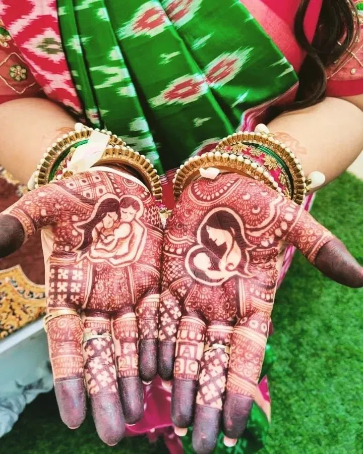 Back Hand Mehndi Design with Figures