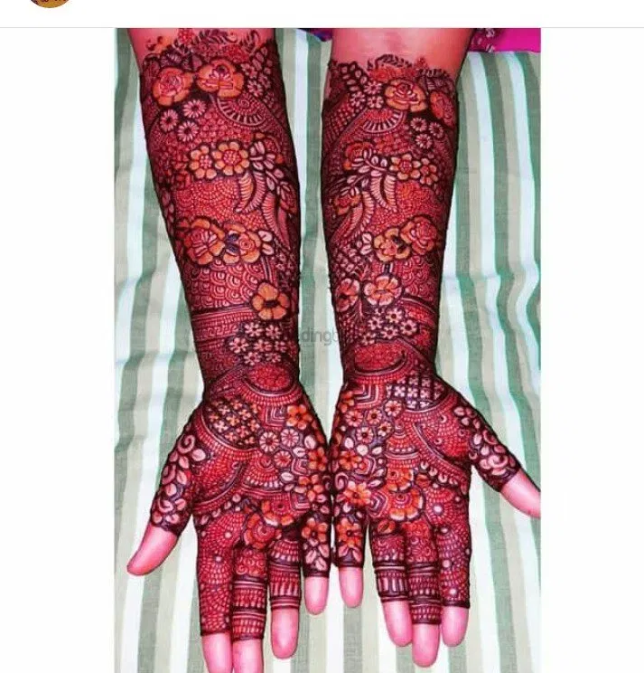 Front Hand Mehndi Design with Figures