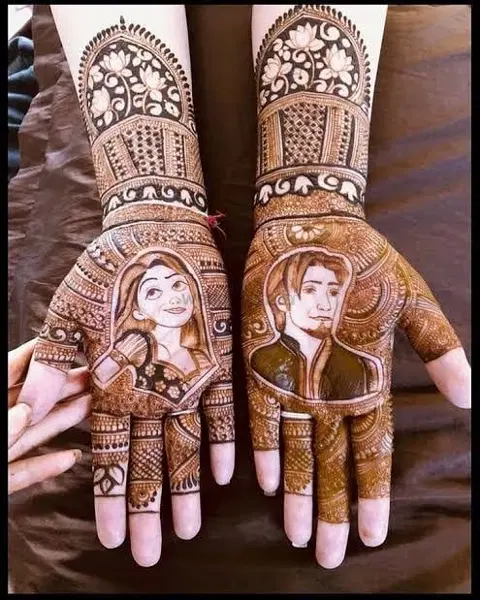 figure front hand mehndi design