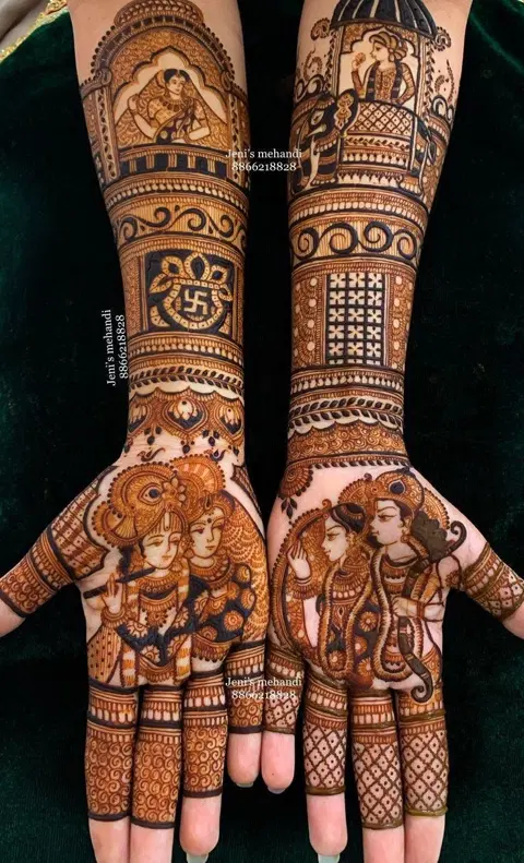 figure full hand mehndi design