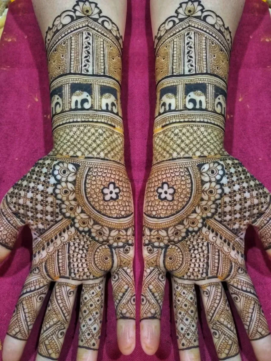 Full Hand Mehndi Design with Figures
