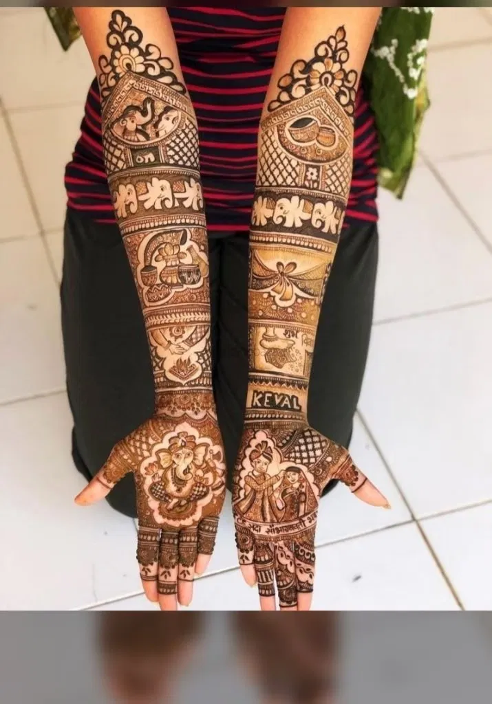 Full Hand Mehndi Design with Figures