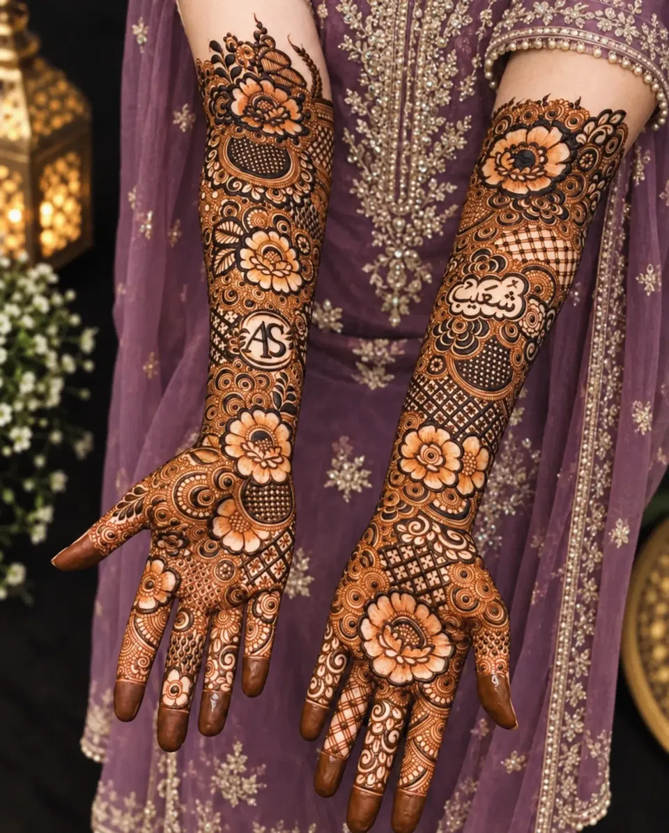 Aesthetic Front Hand Mehndi Design