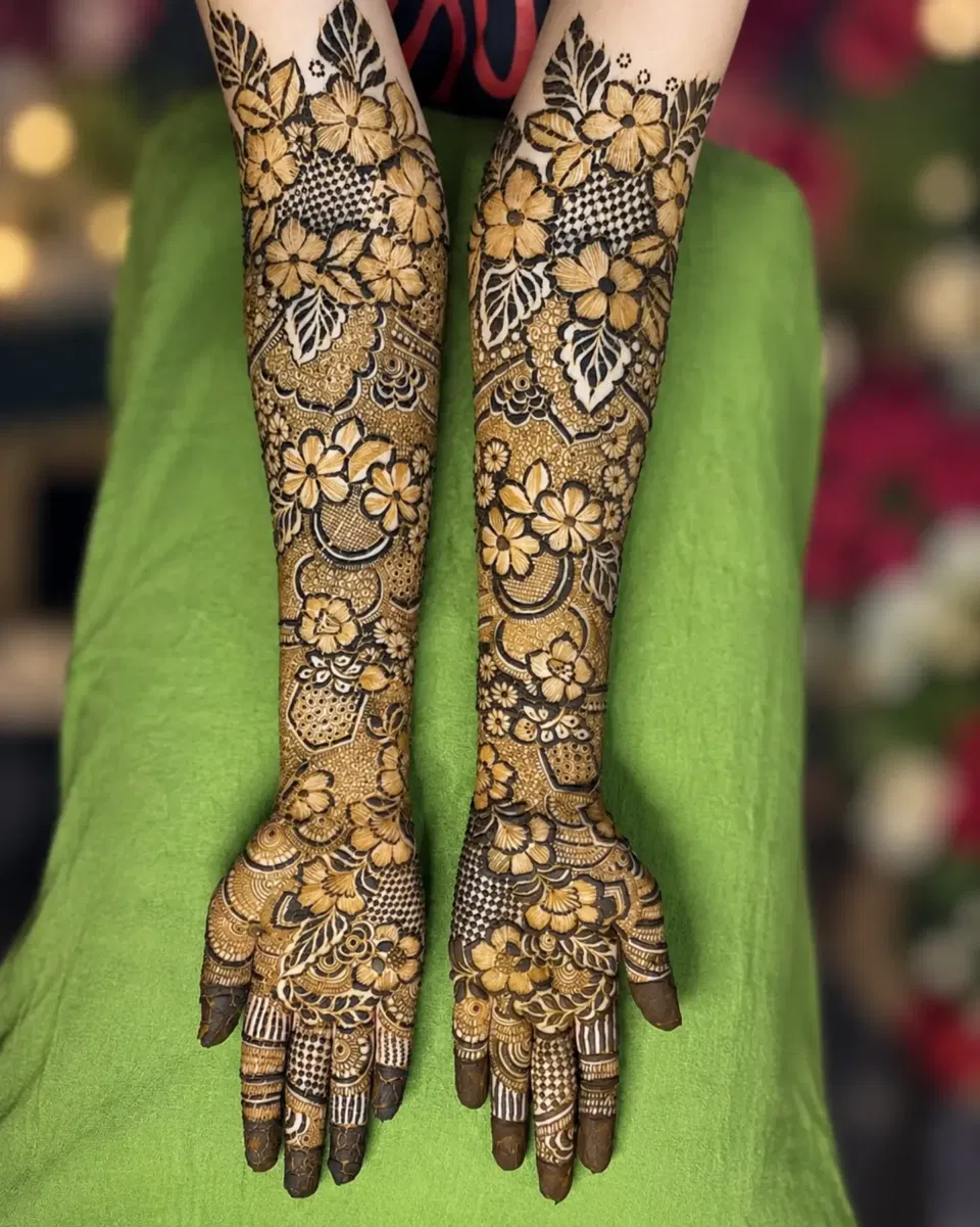Aesthetic Full Hand Mehndi Design (2)