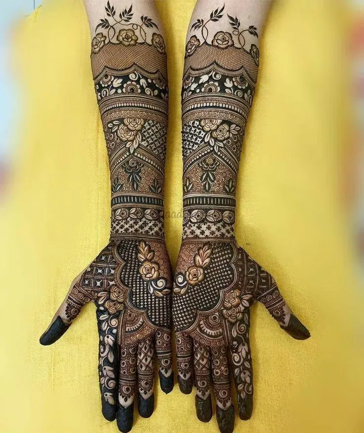 Full Hand Mehndi Design with Figures