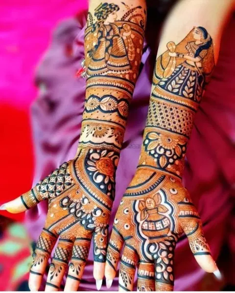 figure back hand mehndi design