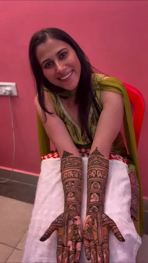 arabic bridal deity back hand mehndi design