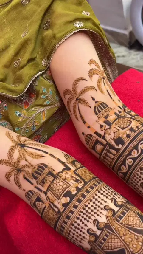 figure full hand mehndi design
