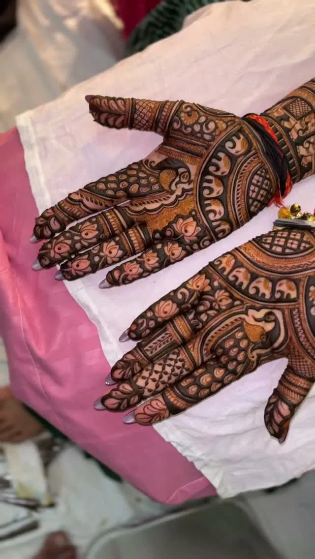 Back Hand Mehndi Design with Deity
