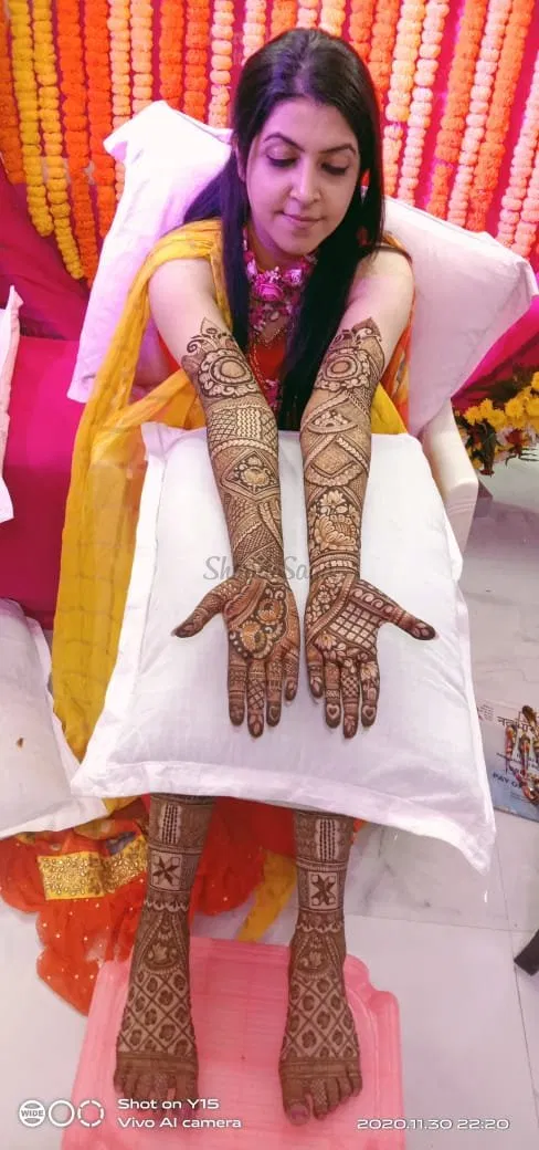 Back Hand Mehndi Design with Figures