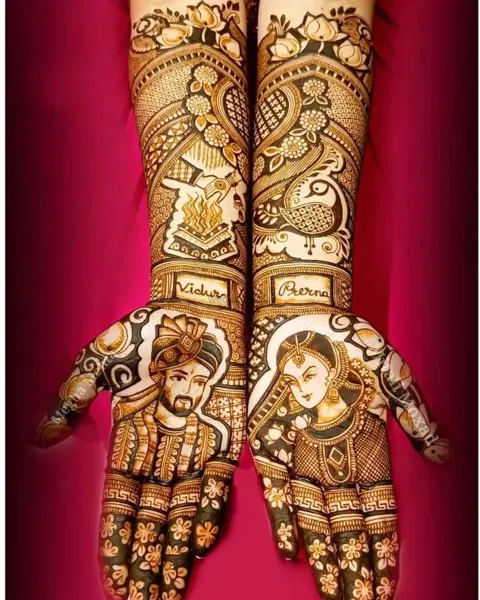 figure full hand mehndi design