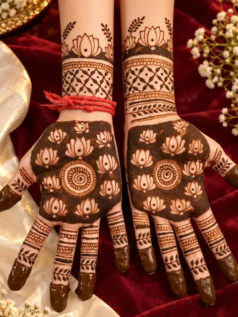 lotus mehndi design