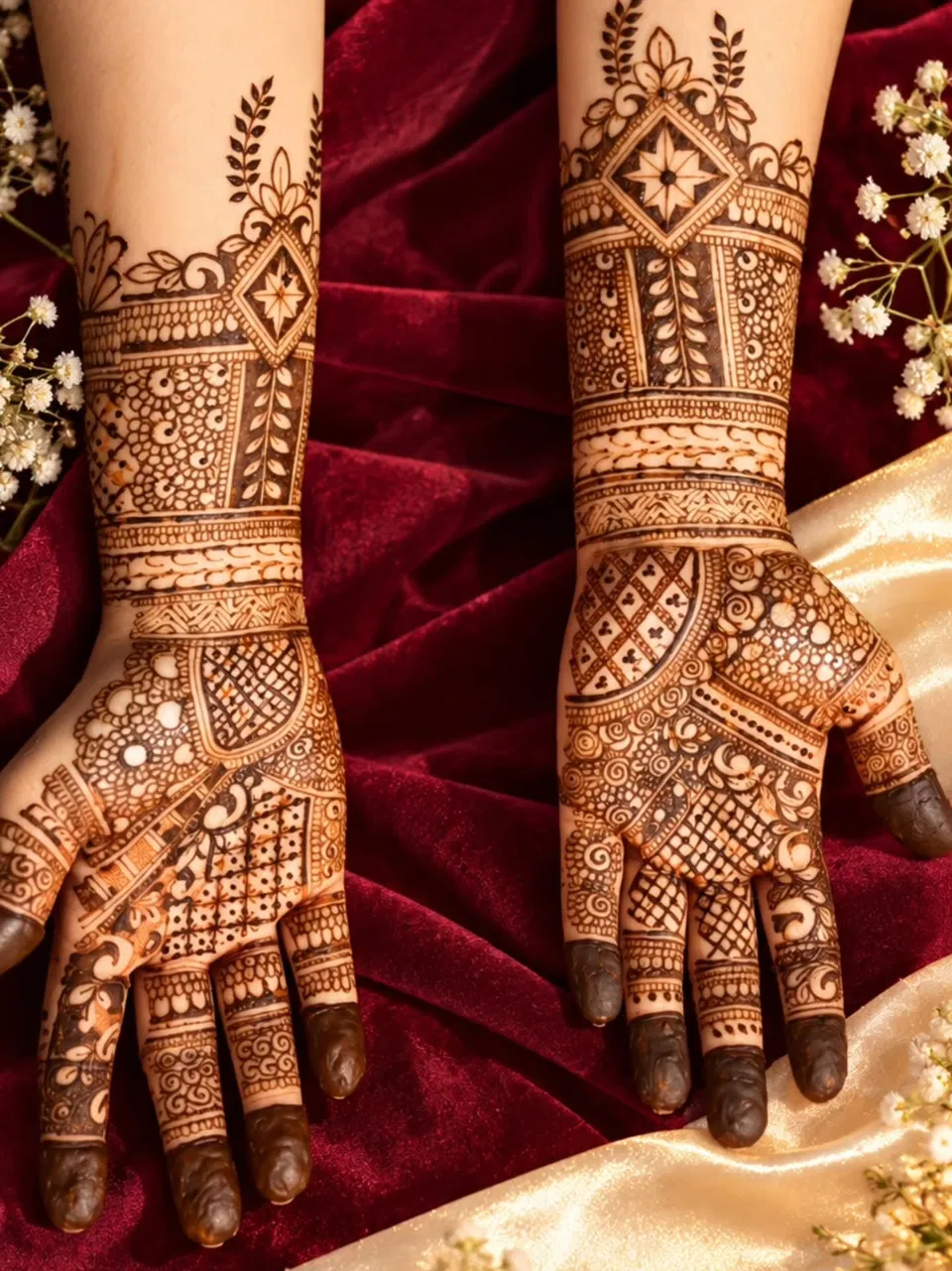 Bridal Front Hand Mehndi Design