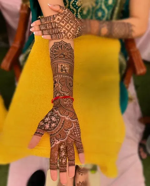 bridal full hand mehndi design