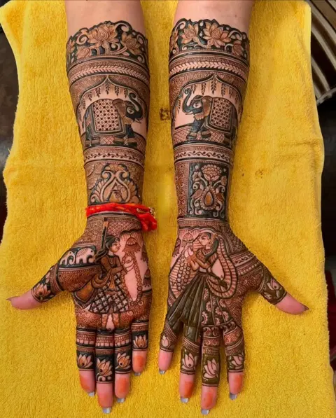bridal figure full hand mehndi design