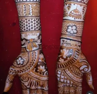 figure full hand mehndi design