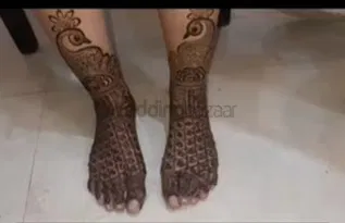 Back Hand Mehndi Design with Figures and Peacock