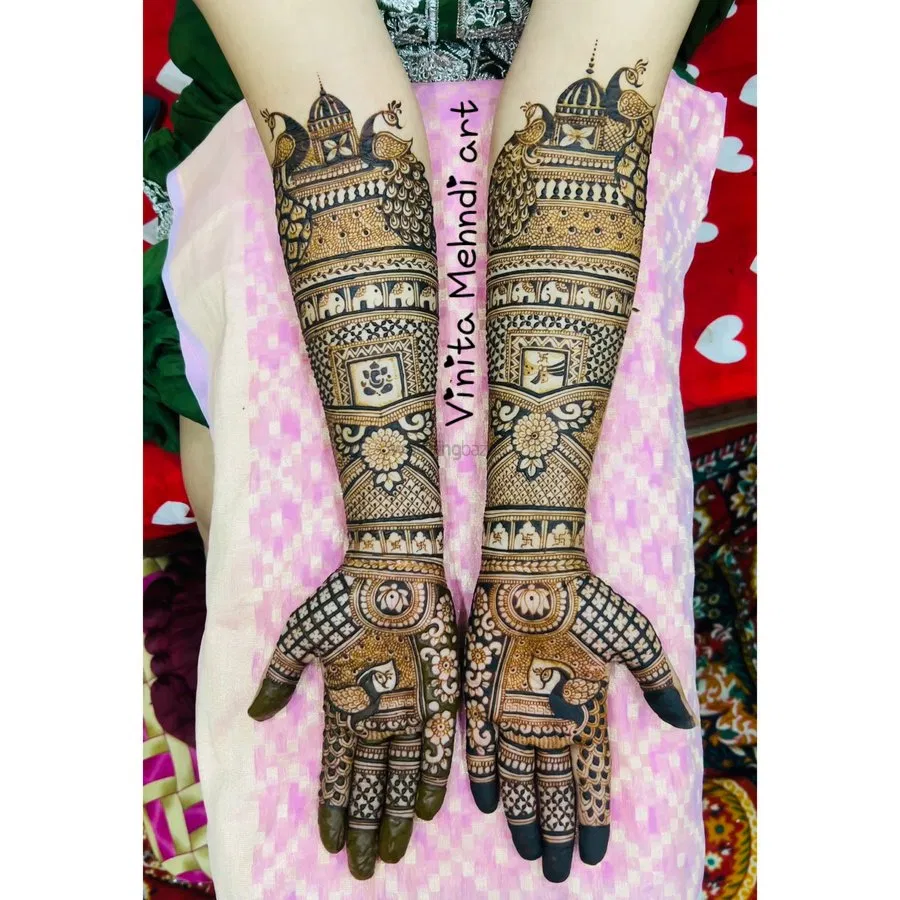Full Hand Mehndi Design with Figures