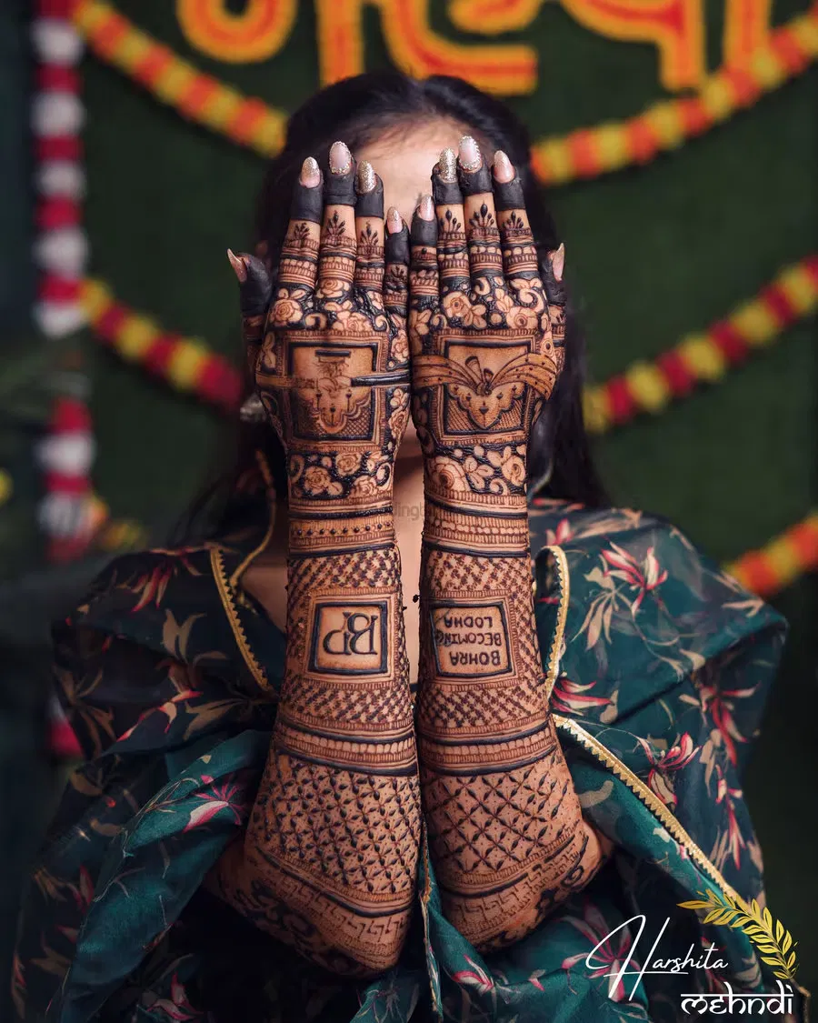 Back Hand Mehndi Design with Figures