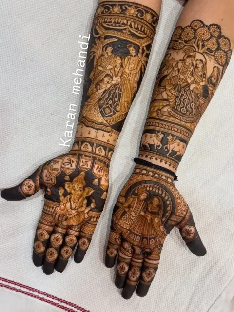 figure front hand mehndi design