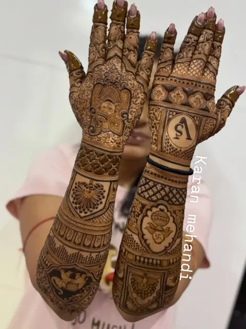 figure full hand mehndi design