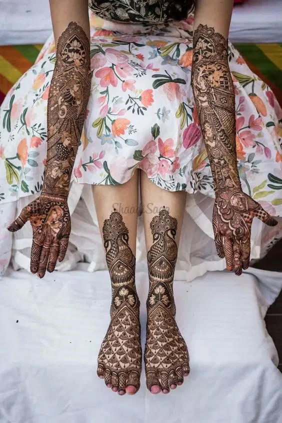 Front Hand Mehndi Design with Figures (27)