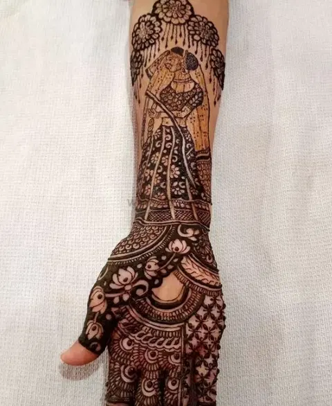 figure full hand mehndi design