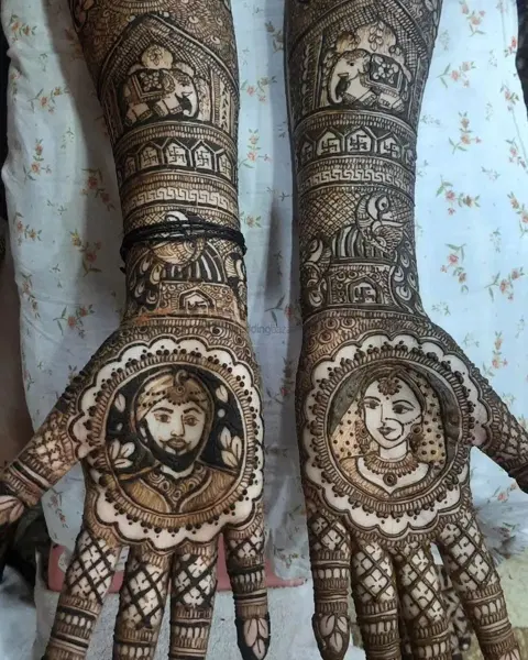 figure full hand mehndi design