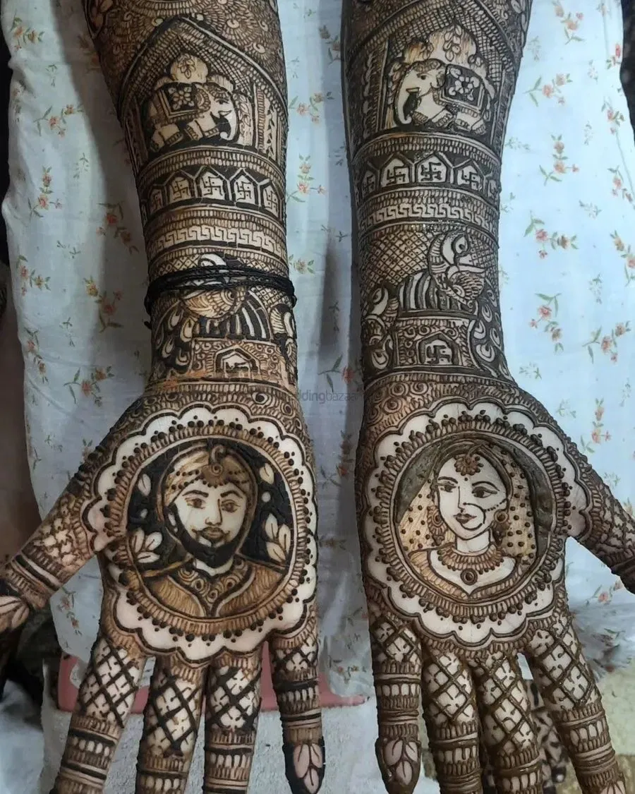 Full Hand Mehndi Design with Figures