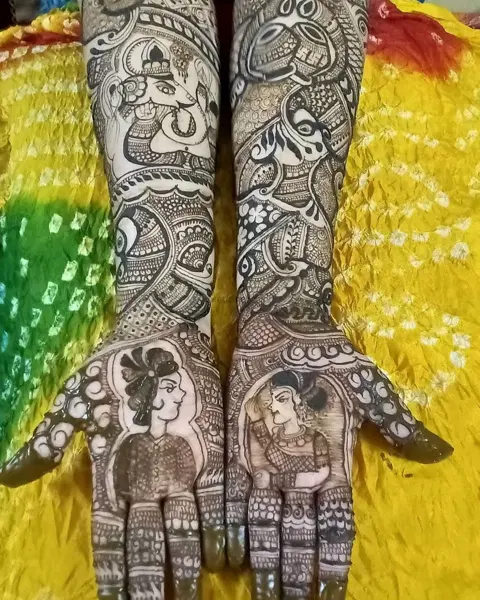 figure full hand mehndi design