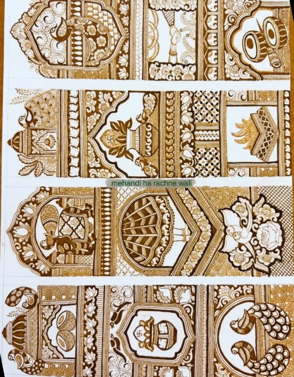 Arabic Bridal Full Hand Mehndi Design with Figures and Flowers
