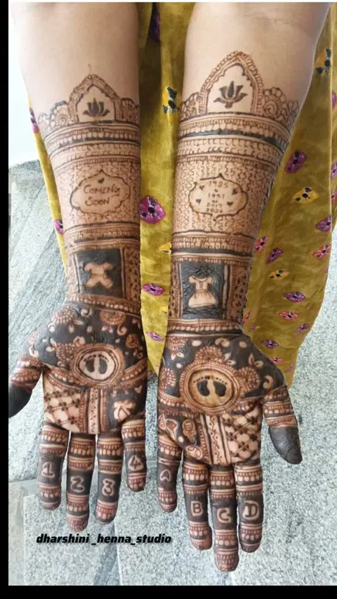 figure full hand mehndi design