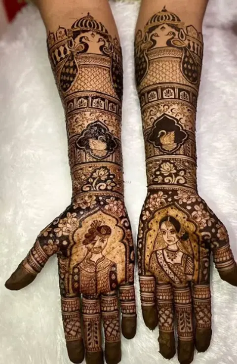figure full hand mehndi design