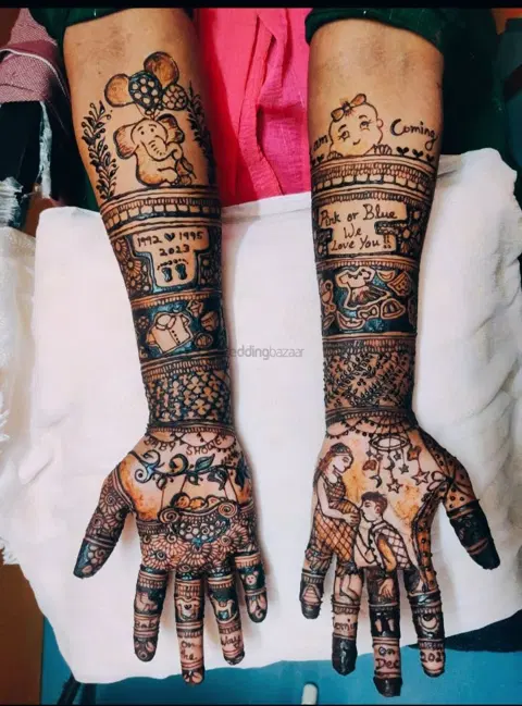 figure full hand mehndi design