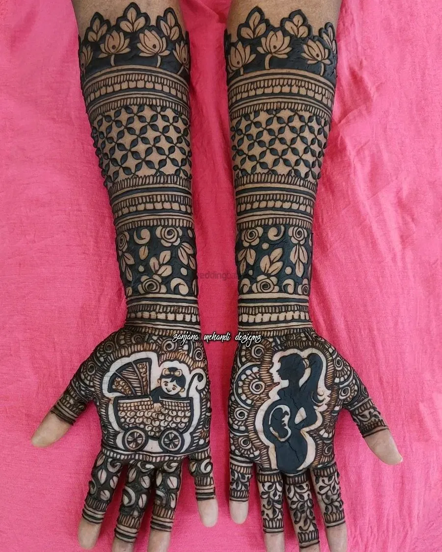 Full Hand Mehndi Design with Figures