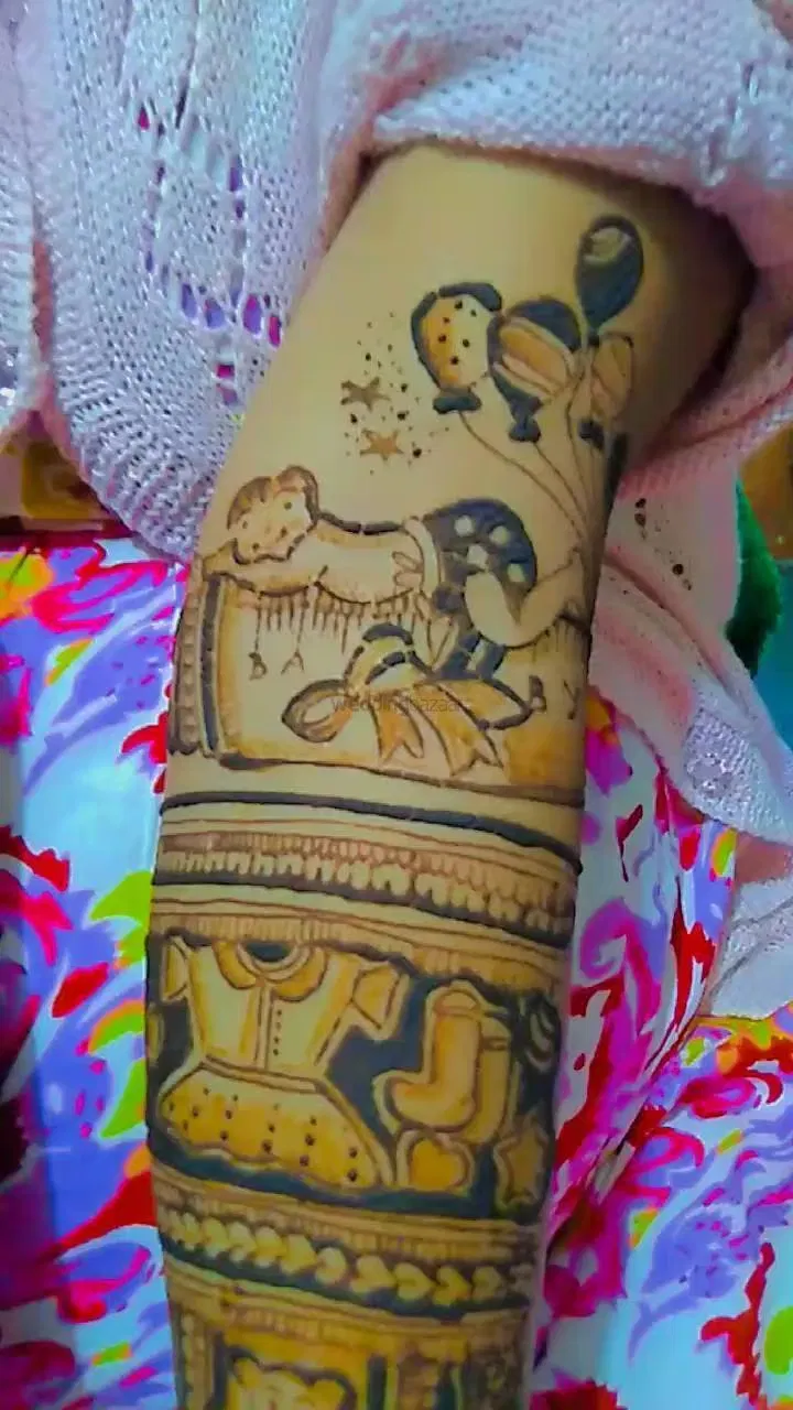 Full Hand Mehndi Design with Figures (2)
