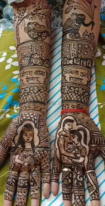 figure full hand mehndi design