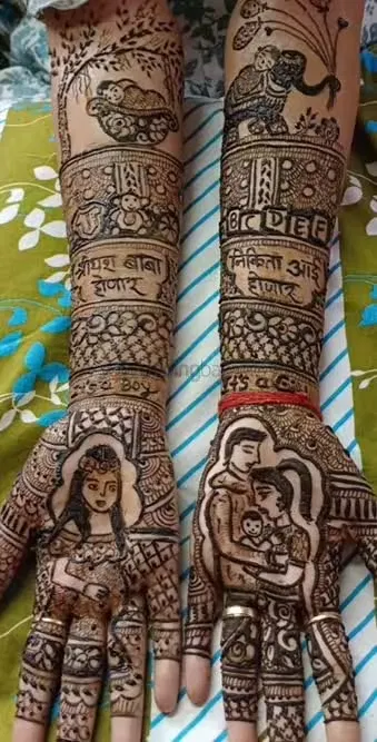Full Hand Mehndi Design with Figures